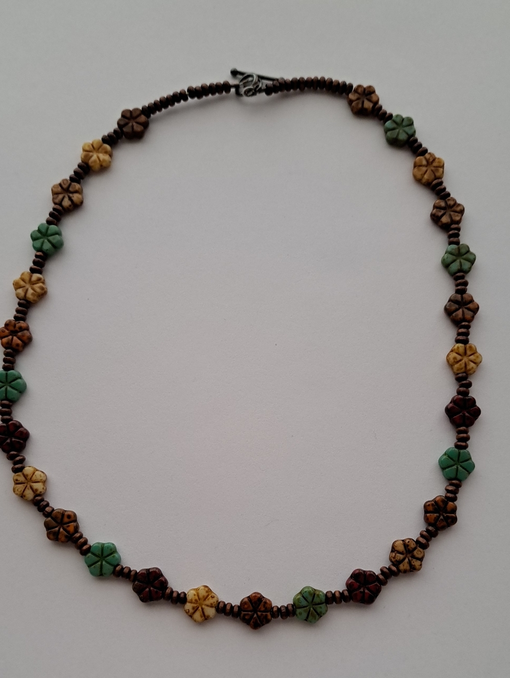 Handcrafted Multicolor Floral Bead Necklace - Casual Women’s Jewelry